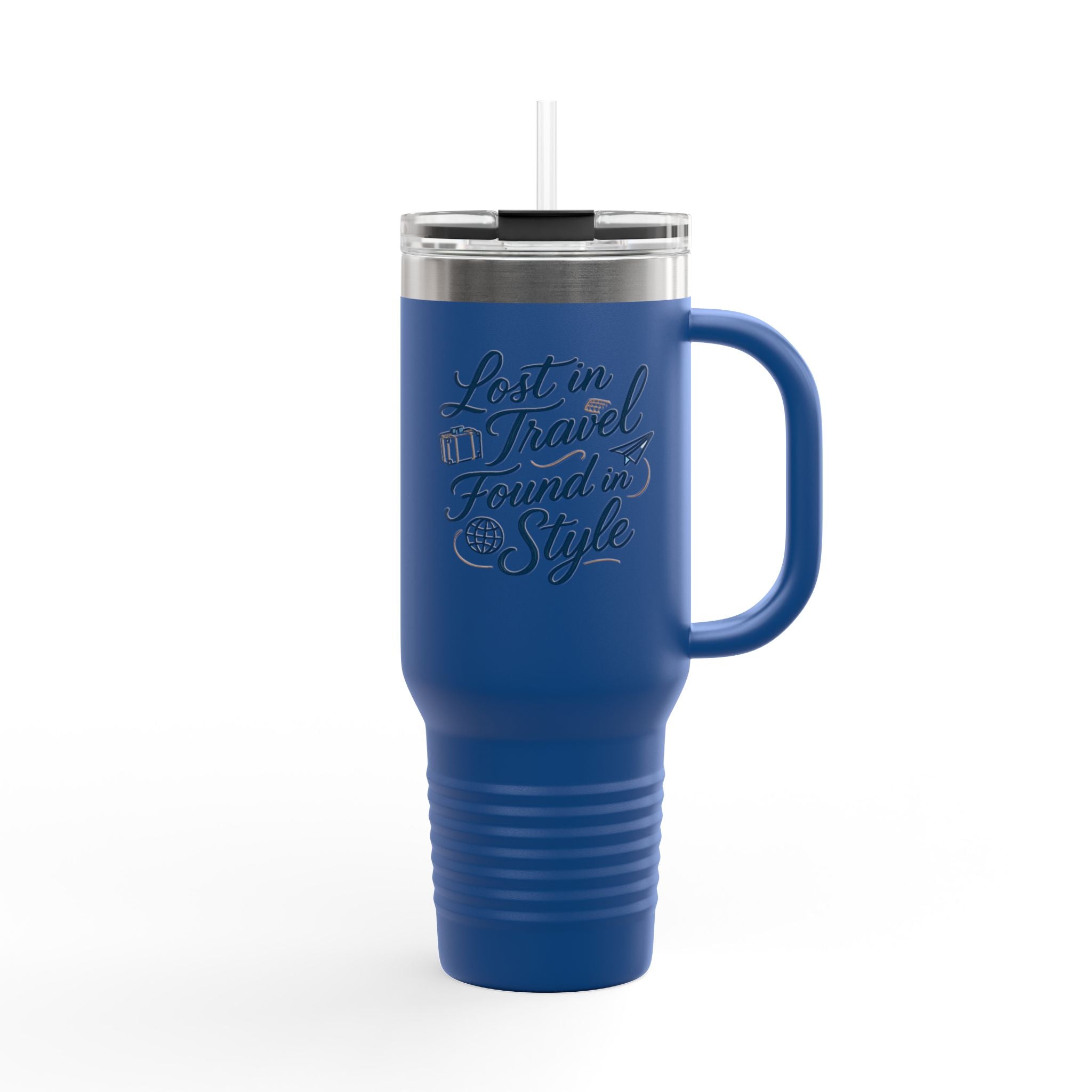 Lost in Travel, Found in Style™ Insulated Travel Mug | 40oz Coffee Cup for On-the-Go, Perfect for Commuting, Road Trips, Travel, Gifts & Events