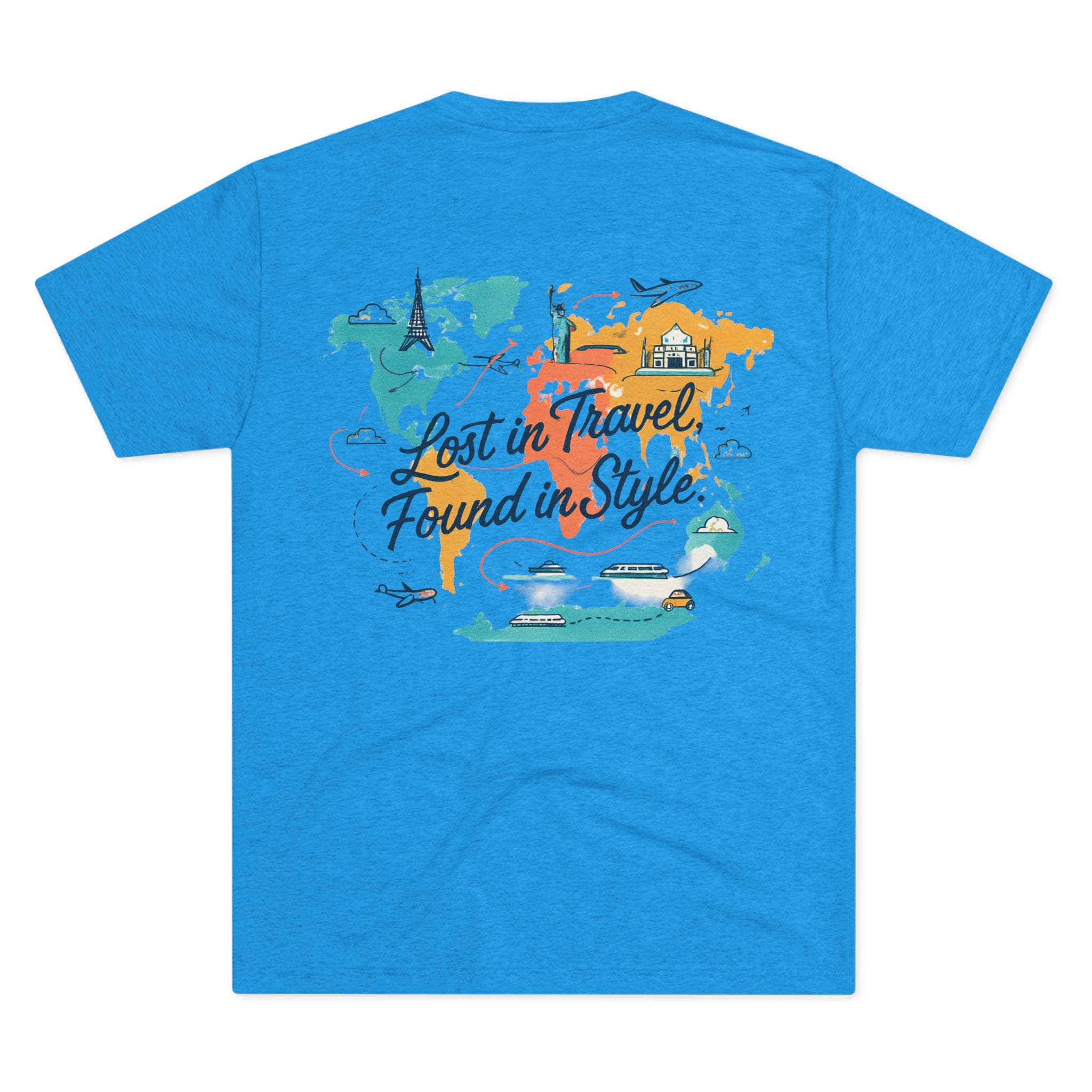 Lost in Travel, Found in Style™ Travel-Inspired Unisex Crew Tee, Wanderlust Apparel, Adventure Shirt, Perfect for Travelers, Vacation Gift, Stylish Travel Memories