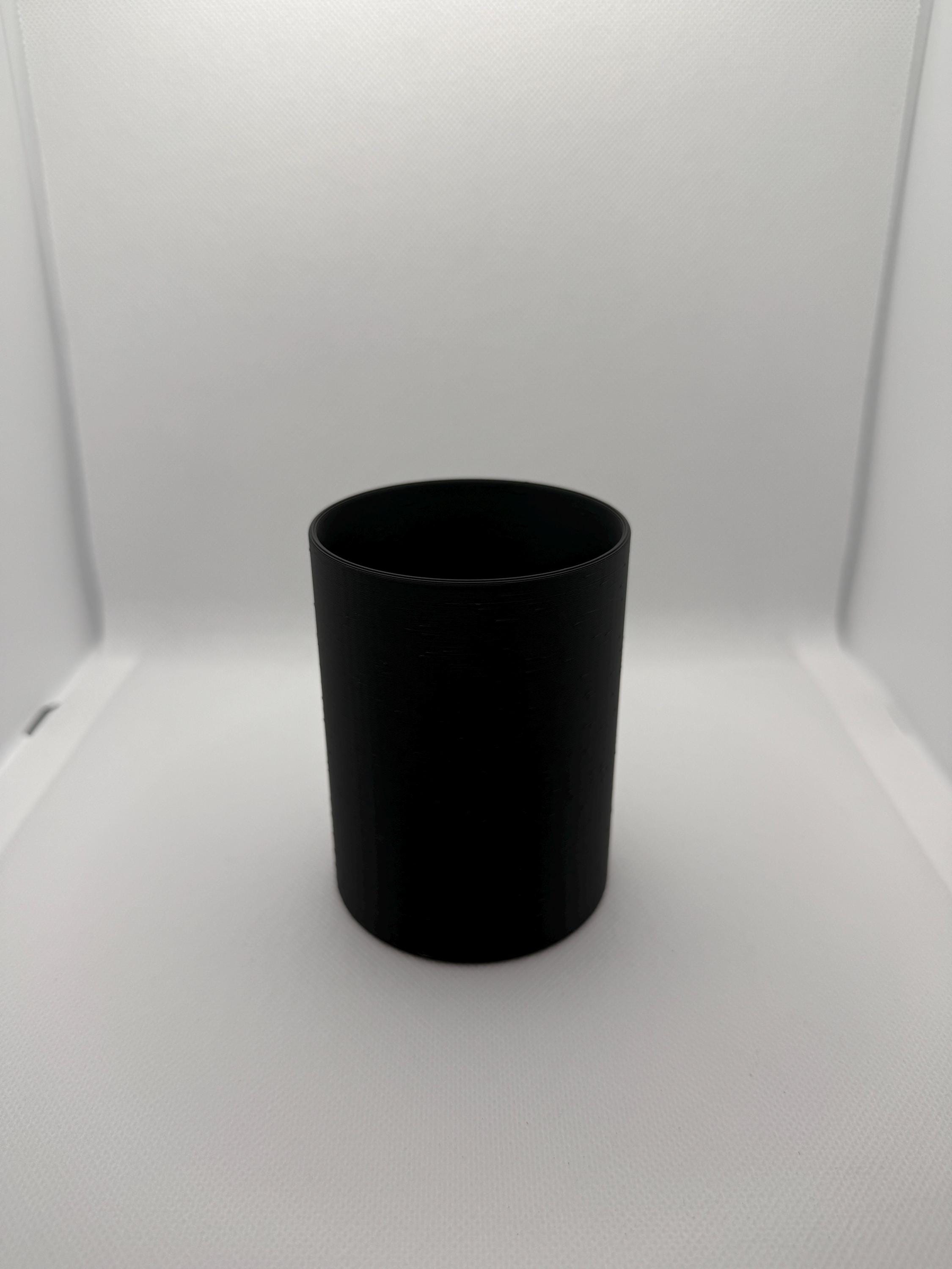 Minimalist Black Pen Holder: Modern Desk Organizer Pencil Cup