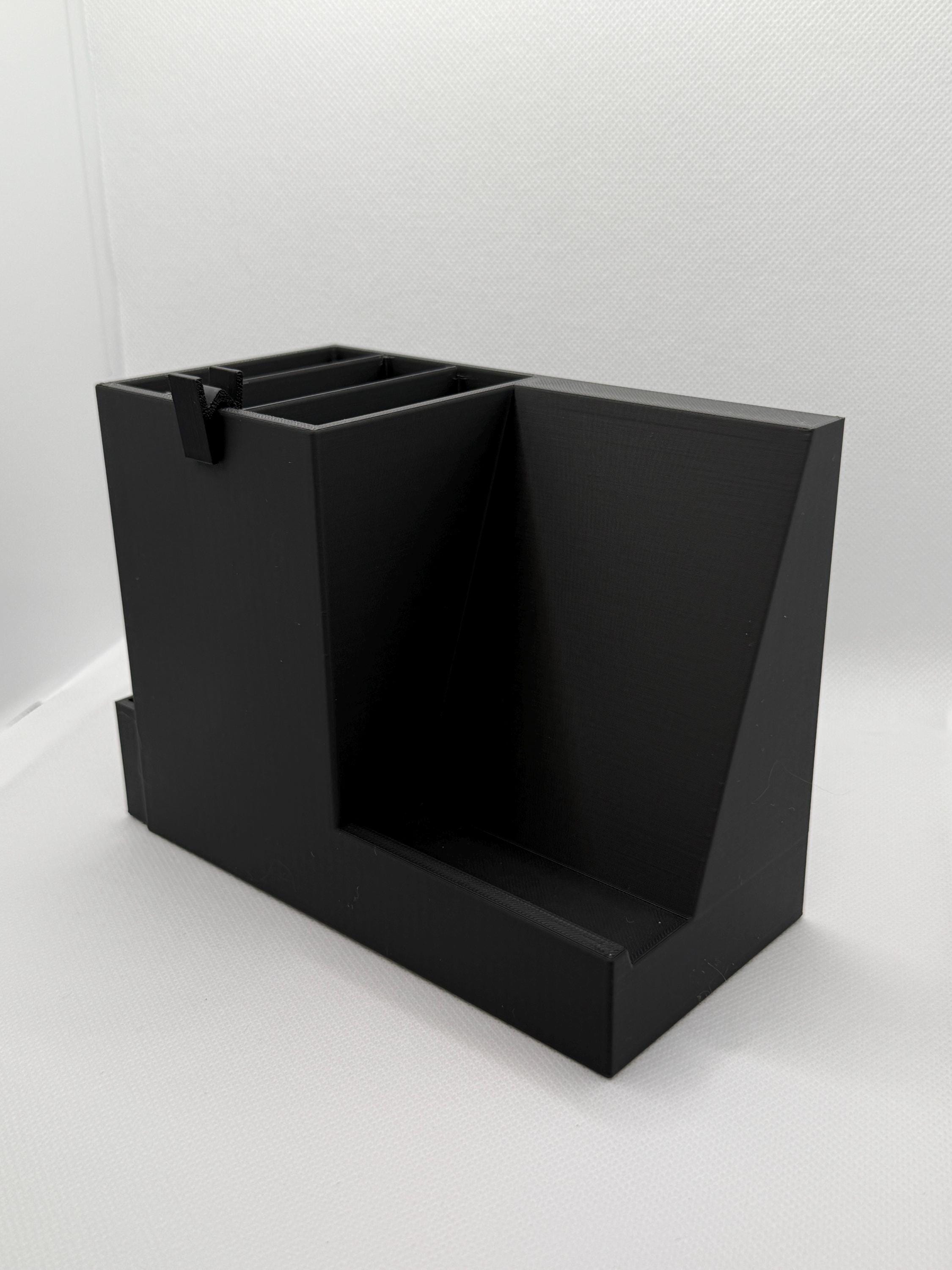 3D Printed Desk Organizer: Minimalist Pen & Pencil Holder with Phone Stand