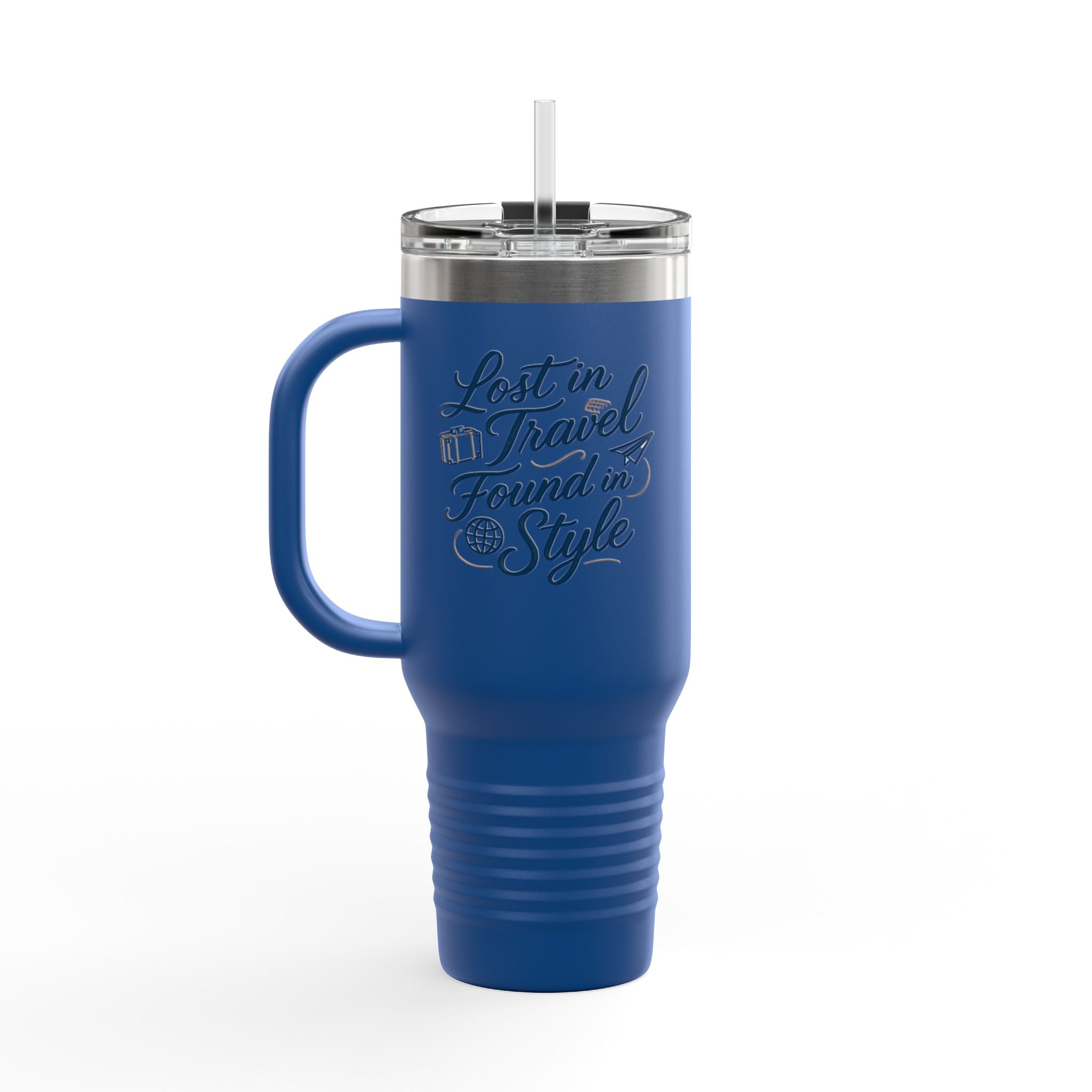 Lost in Travel, Found in Style™ Insulated Travel Mug | 40oz Coffee Cup for On-the-Go, Perfect for Commuting, Road Trips, Travel, Gifts & Events