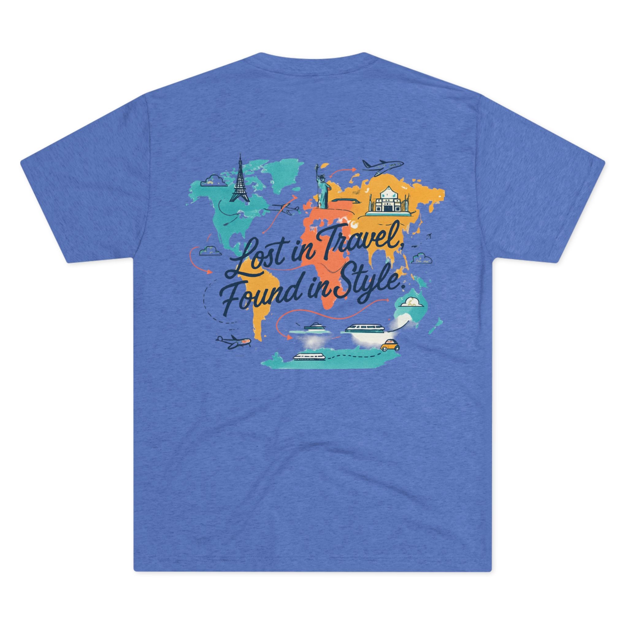 Lost in Travel, Found in Style™ Travel-Inspired Unisex Crew Tee, Wanderlust Apparel, Adventure Shirt, Perfect for Travelers, Vacation Gift, Stylish Travel Memories
