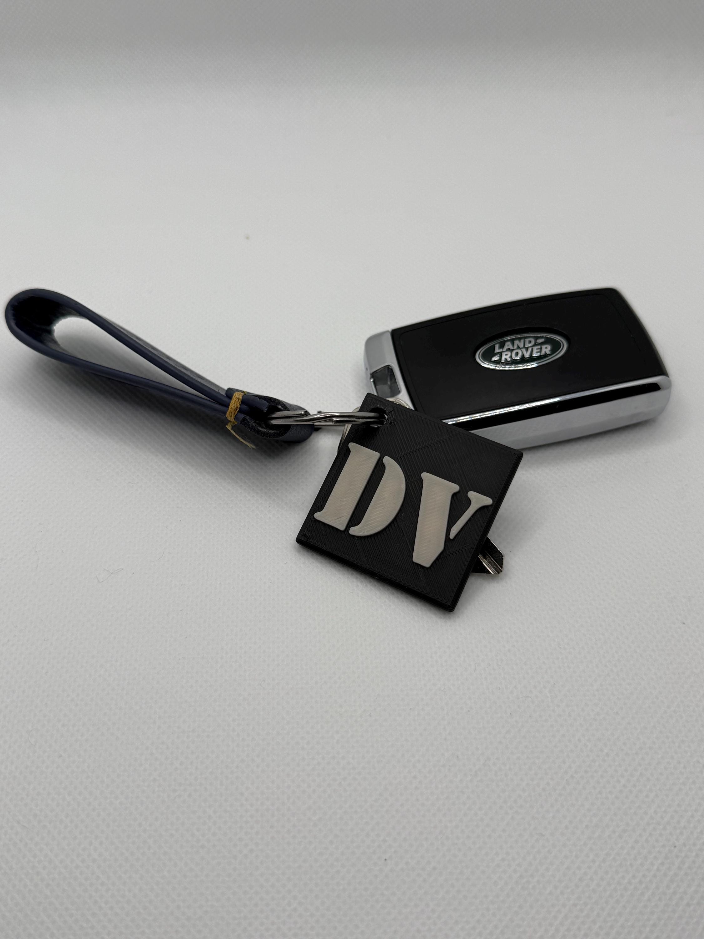 Custom 3D Printed Keychain & Luggage Tag – Personalized Initials Key Ring, Durable Everyday Carry Gift