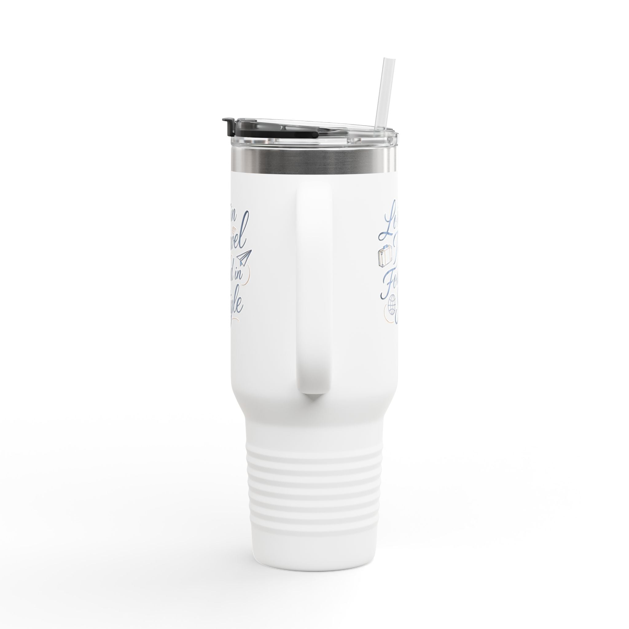 Lost in Travel, Found in Style™ Insulated Travel Mug | 40oz Coffee Cup for On-the-Go, Perfect for Commuting, Road Trips, Travel, Gifts & Events