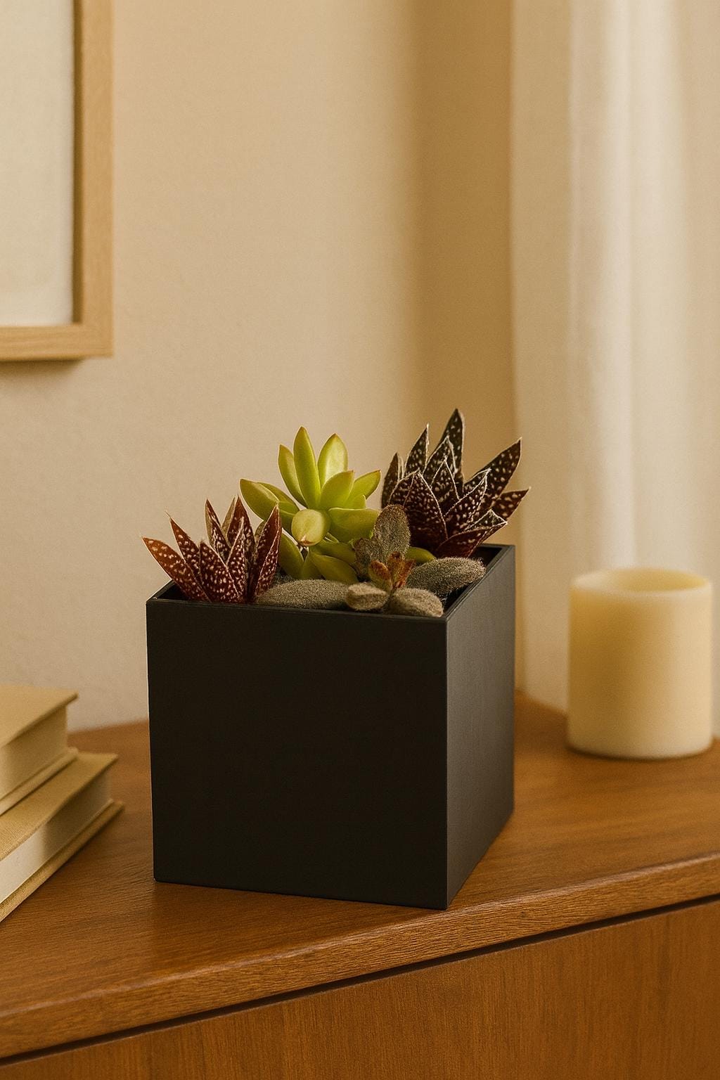 Minimalist Cube Succulent Planter: 3D Printed Geometric Desk Decor