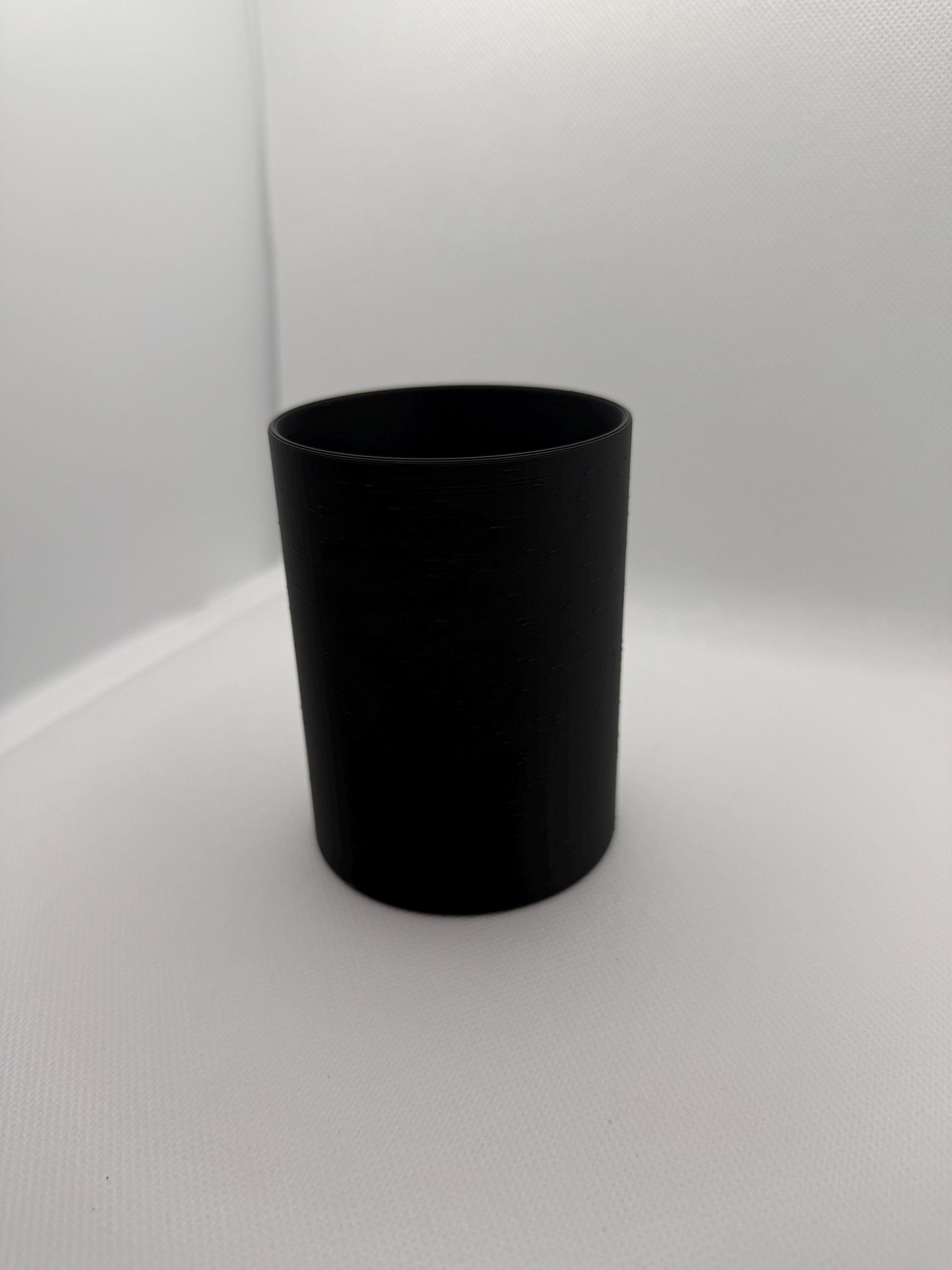 Minimalist Black Pen Holder: Modern Desk Organizer Pencil Cup
