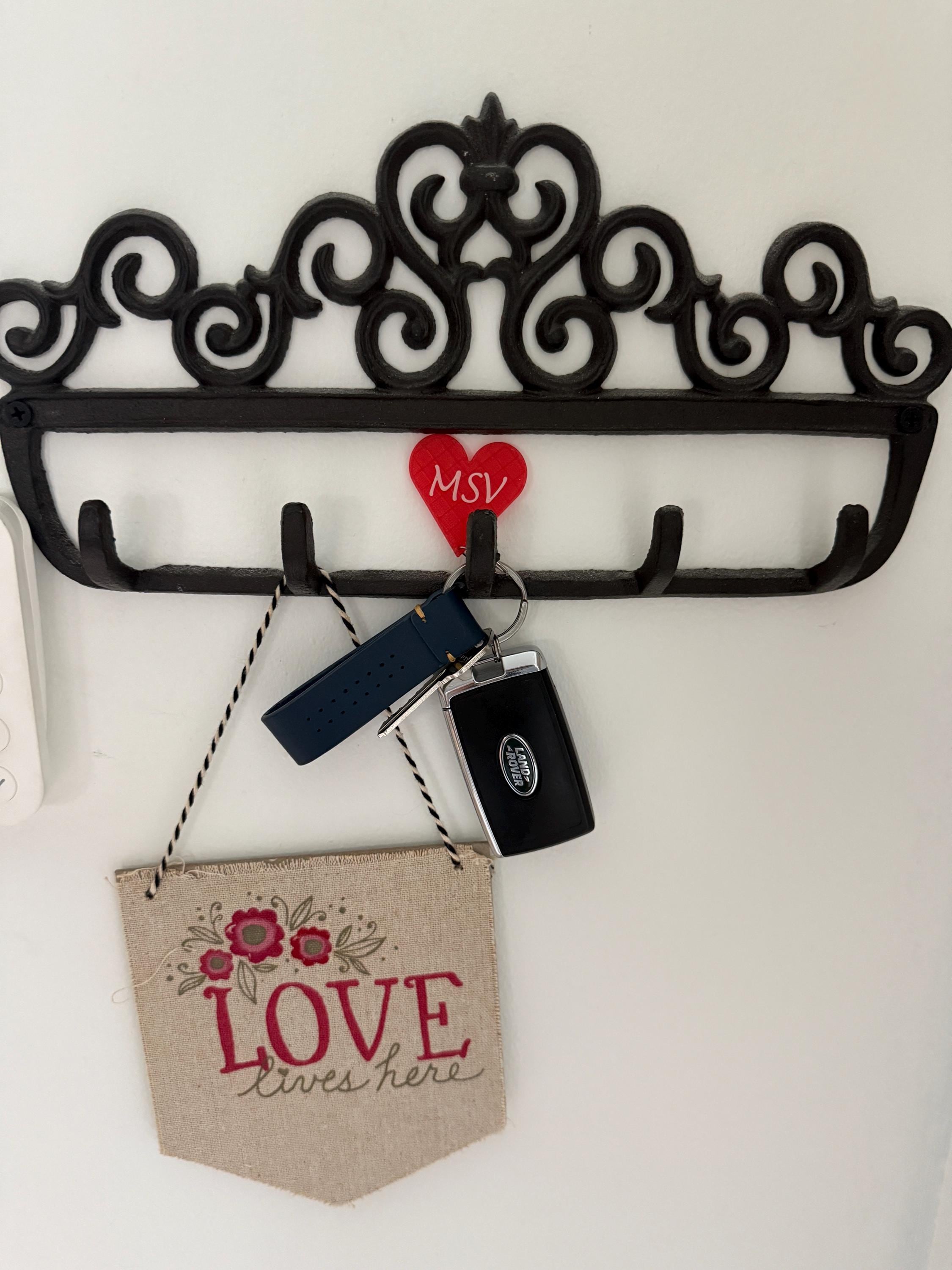 Custom 3D Printed Heart Keychain: Personalized Initial Luggage Tag