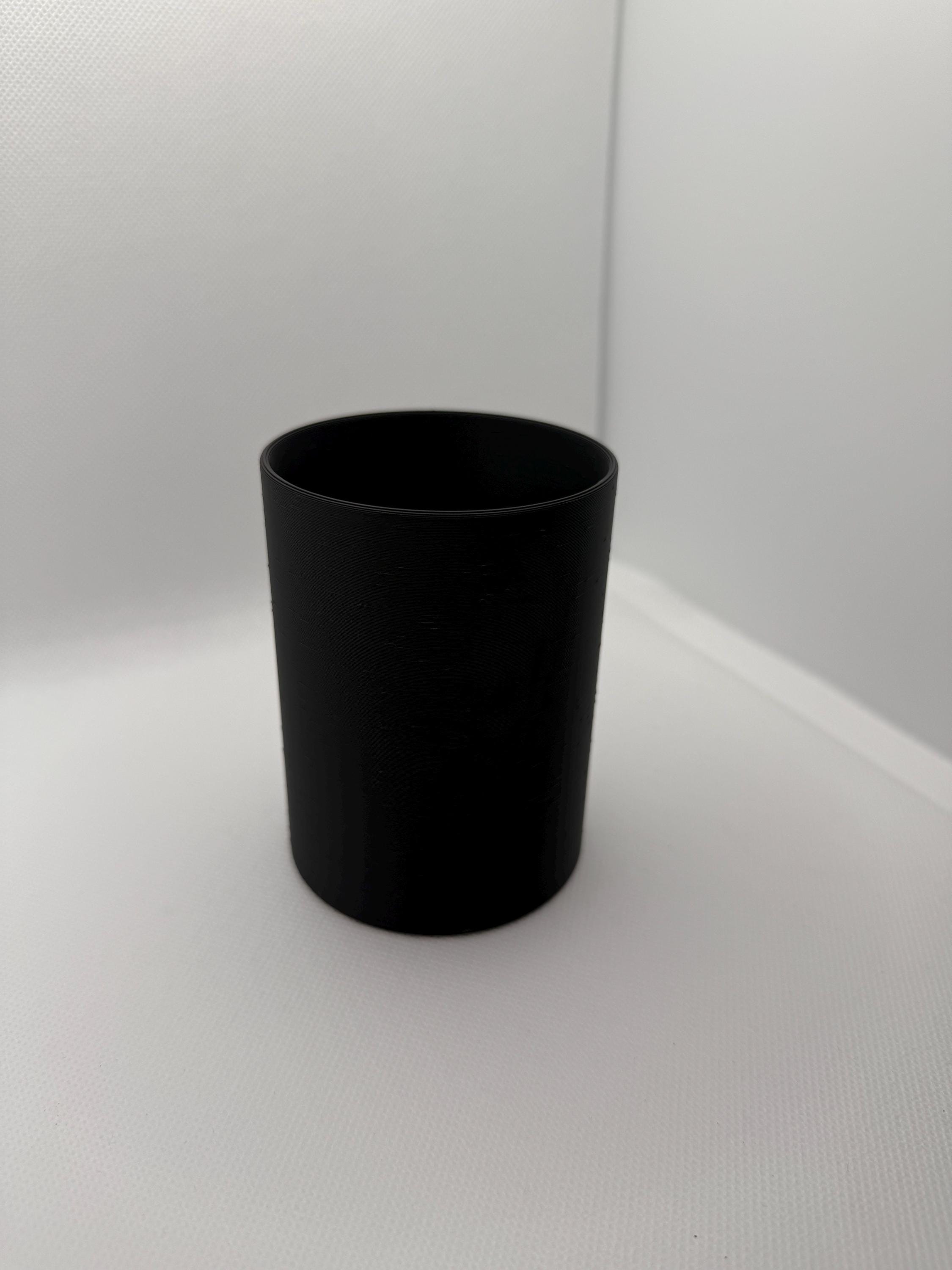 Minimalist Black Pen Holder: Modern Desk Organizer Pencil Cup
