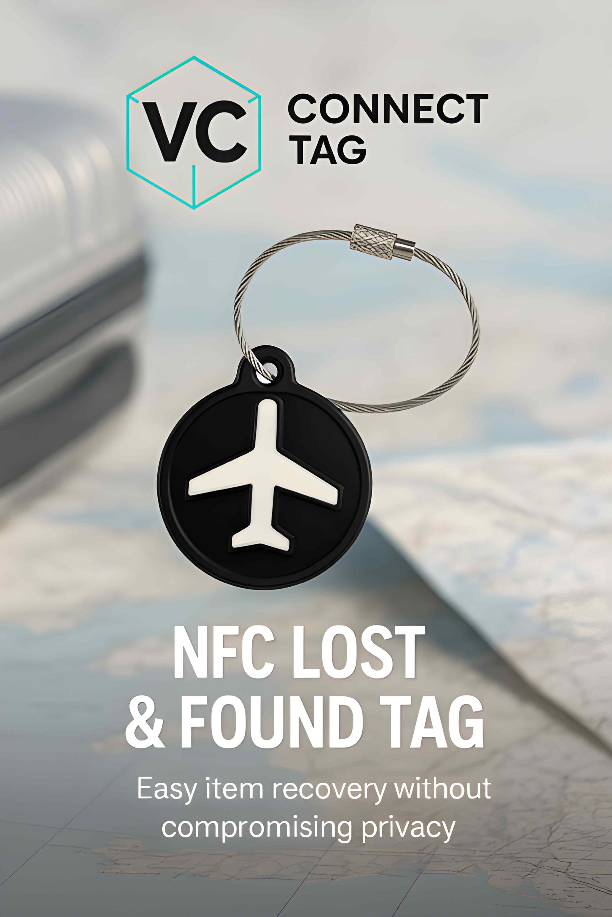 VC Connect Tag – Privacy-First Lost & Found Bag Tag (Tap. Connect. Relax.™)